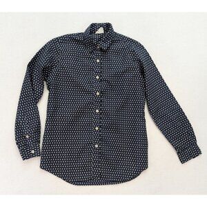 JH Collectibles Vintage Women's Top Size M Blue Long Sleeve Button-Up